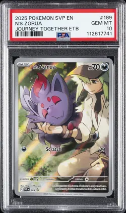 2025 POKEMON SVP EN-SV BLACK STAR PROMO #189 N'S ZORUA PSA 10 - Image 1