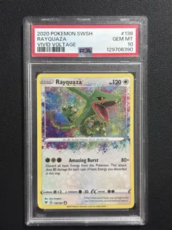 Pokemon Rayquaza Vivid Voltage Amazing Rare #138 PSA 10 Gem Mint - Image 1