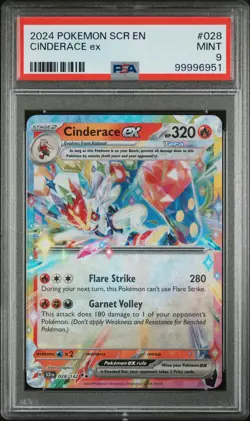2024 POKEMON SCR EN-STELLAR CROWN #028 CINDERACE EX PSA 9 - Image 1