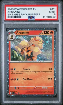 2023 POKEMON SVP EN-SV BLACK STAR PROMO #011 ARCANINE PSA 9 - Image 1