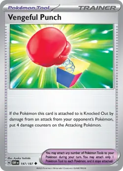 Vengeful Punch 197/197 Reverse Holo LP-NM - Pokemon TCG Obsidian Flames OBF - Image 3