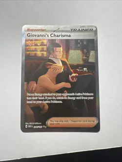 2023 Pokemon Giovanni's Charisma 204/165 Sv: Scarlet & Violet 151 SAR Holo NM - Image 1
