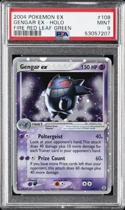 2004 POKEMON EX FIRE RED & LEAF GREEN #108 GENGAR EX-HOLO PSA 9 - Image 1
