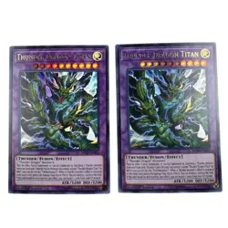 Yu-Gi-Oh! Thunder Dragon Titan MP19-EN182 1st Edition Ultra Rare Lot of 2 NM - Image 1