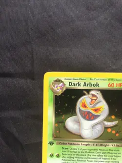 Pokemon Cards: Team Rocket 1st Edition Rare Holo: Dark Arbok 2/82 - Image 3