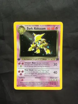 Pokemon Cards: Team Rocket 1st Edition Rare Holo: Dark Alakazam 1/82 - Image 1