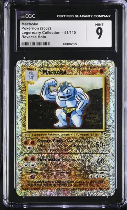 CGC 9 MINT Machoke Legendary Collection 51/110 Reverse Holo Pokemon Card - Image 1