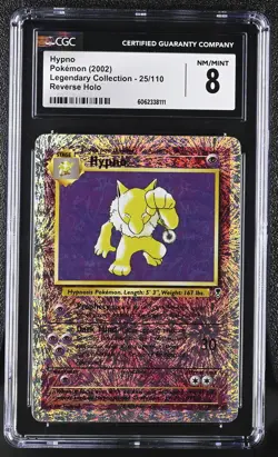CGC 8 Hypno 2002 Legendary Collection 25/110 Reverse Holo Pokemon Card - Image 1