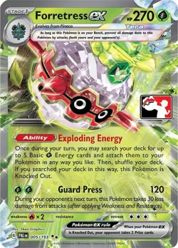 Forretress ex - 005/193- Pokemon TCG - Prize Pack Series Cards - NM - HOLO - Image 1