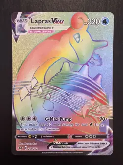 Lapras VMAX - 203/202 - Pokemon Sword & Shield Base Set Secret Rare Card NM - Image 1
