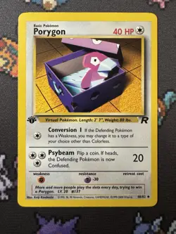 Pokemon Card 1st Edition Team Rocket Porygon 48/82 - LP - Image 1