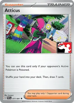 Atticus - 077/091 - Pokemon TCG Paldean Fates - NM - Prize Pack Series Cards - Image 1