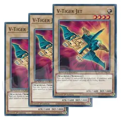 Yugioh - V-Tiger Jet x 3 - 1st Edition NM - Plus Free Holo Card - Image 1
