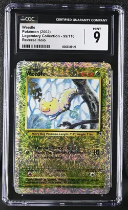 CGC 9 MINT Weedle 2002 Legendary Collection 99/110 Reverse Holo Pokemon Card - Image 1