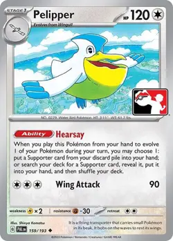 Pelipper - 159/193 - Prize Pack Series Cards - Pokemon TCG Paldea Evolved - NM - Image 1