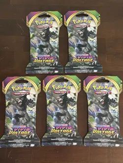 Vivid Voltage 5 Pack Sleeved Booster Packs Sealed Mint Pokemon TCG Cards New - Image 1