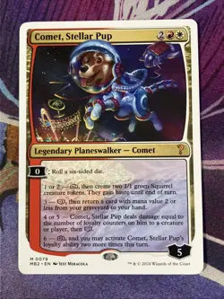 Comet, Stellar Pup (x1 White Border) MTG The List - Mystery Booster 2 - Image 1