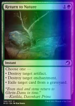 Return to Nature - Innistrad: Midnight Hunt 195/277 - FOIL - MTG - LP - Image 1