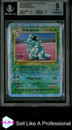 NIDOQUEEN R 2002 POKEMON LEGENDARY COLLECTION REVERSE FOIL 32 BGS 9.0 - Image 1