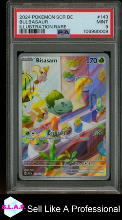 BISASAM POKEMON 143/142 (IR) 2024 STELLAR CROWN FULL ART GERMAN PSA 9 - Image 1