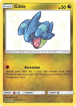 Gible - Hidden Fates - SV38/SV94 - Pokemon TCG - NM - Shiny Holo Rare - Image 1