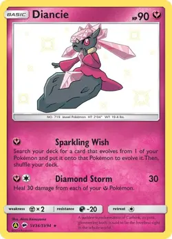 Diancie - Hidden Fates - SV36/SV94 - Pokemon TCG - NM - Shiny Holo Rare - Image 1