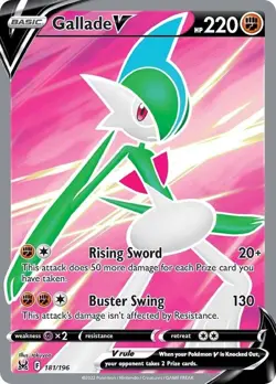 Gallade V - 181/196 - Lost Origin - Pokemon TCG - LP - Full Art - HOLO - Image 1