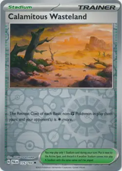 x4 Calamitous Wasteland - 175/193 - Uncommon - Reverse Holo Pokemon SV02 Paldea - Image 1
