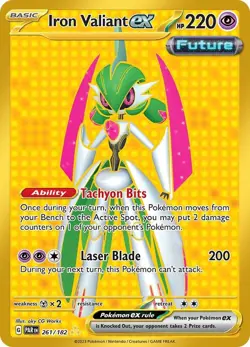 Iron Valiant ex - 261/182 - Paradox Rift - Pokemon TCG - LP - Gold Secret Rare - Image 1