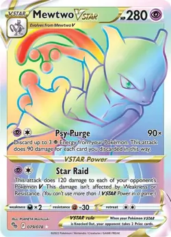 Mewtwo VSTAR (Secret) - 079/078 - Pokemon GO - Pokemon TCG - NM - HOLO - Image 1
