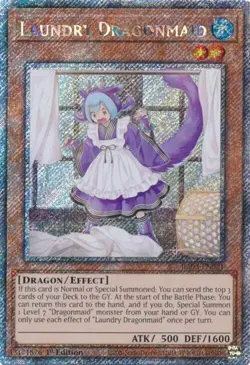 Laundry Dragonmaid (Platinum Secret Rare) - Quarter Century Bonanza - Yu-Gi-Oh! - Image 1