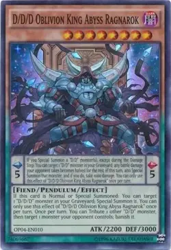 D/D/D Oblivion King Abyss Ragnarok (Starfoil) - Yu-Gi-Oh! - LP - 1st Edition - Image 1