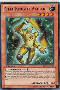 Gem-Knight Amber - Hidden Arsenal 6: Omega Xyz - Yu-Gi-Oh! TCG - LP HOLO 1st Ed. - Image 1