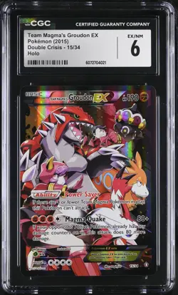CGC 6 Team Magma's Groudon EX 15/34 Holo Double Crisis Pokemon Card - Image 1