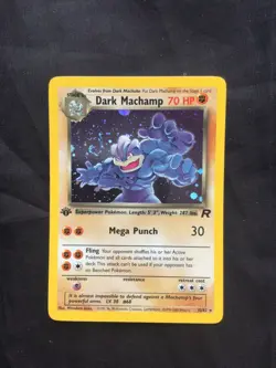 Pokemon Cards: Team Rocket 1st Edition Rare Holo: Dark Machamp 10/82 - Image 1