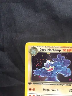 Pokemon Cards: Team Rocket 1st Edition Rare Holo: Dark Machamp 10/82 - Image 3