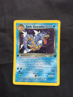 Pokemon Cards: Team Rocket 1st Edition Rare Holo: Dark Gyarados 8/82 - Image 1