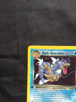 Pokemon Cards: Team Rocket 1st Edition Rare Holo: Dark Gyarados 8/82 - Image 3