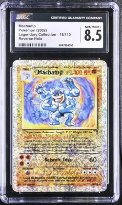 CGC 8.5 Machamp 2002 Legendary Collection 15/110 Reverse Holo Pokemon Card - Image 1