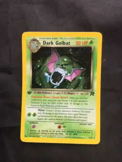 Pokemon Cards: Team Rocket 1st Edition Rare Holo: Dark Golbat 7/82 - Image 1