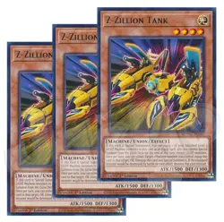 Yugioh - Z-Zillion Tank x 3 - 1st Edition Rare NM - Plus Free Holo Card - Image 1