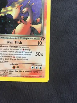 Pokemon Cards: Team Rocket 1st Edition Rare Holo: Dark Charizard 4/82 - Image 5