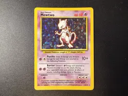Pokemon Mewtwo TCG Base Set Holo Unlimited Rare Card 10/102 - Image 1