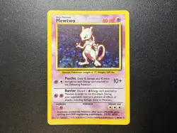Pokemon Mewtwo TCG Base Set Holo Unlimited Rare Card 10/102 - Image 3