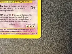 Pokemon Mewtwo TCG Base Set Holo Unlimited Rare Card 10/102 - Image 4
