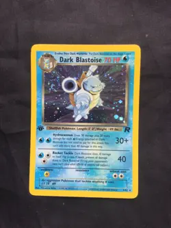 Pokemon Cards: Team Rocket 1st Edition Rare Holo: Dark Blastoise 3/82 - Image 1
