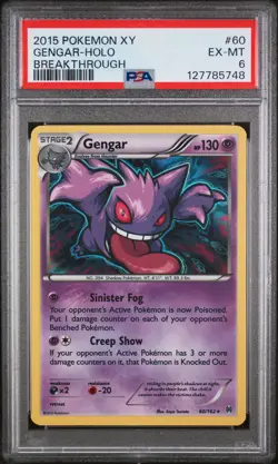 2015 POKEMON XY BREAKTHROUGH #60 GENGAR-HOLO PSA 6 - Image 1