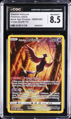 2023 POKEMON BLACK STAR PROMOS - CROWN ZENITH TIN GALARIAN ARTICUNO CGC 8.5 - Image 1