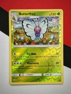 Butterfree 3/149 Reverse Holo Pokemon Sun & Moon Base Set NM - Image 1
