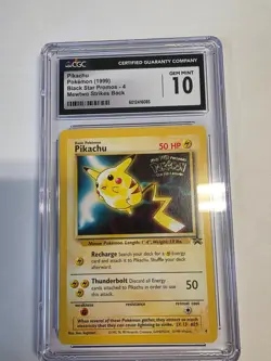 CGC Gem Mint 10 Pokemon Pikachu Black Star Promo Mewtwo Strikes Back - Image 1